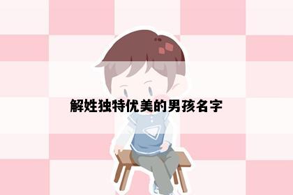 解姓独特优美的男孩名字